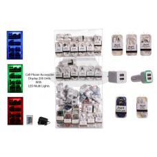 Cell Phone Charger & Accessories Display 200 Units With Led Light 